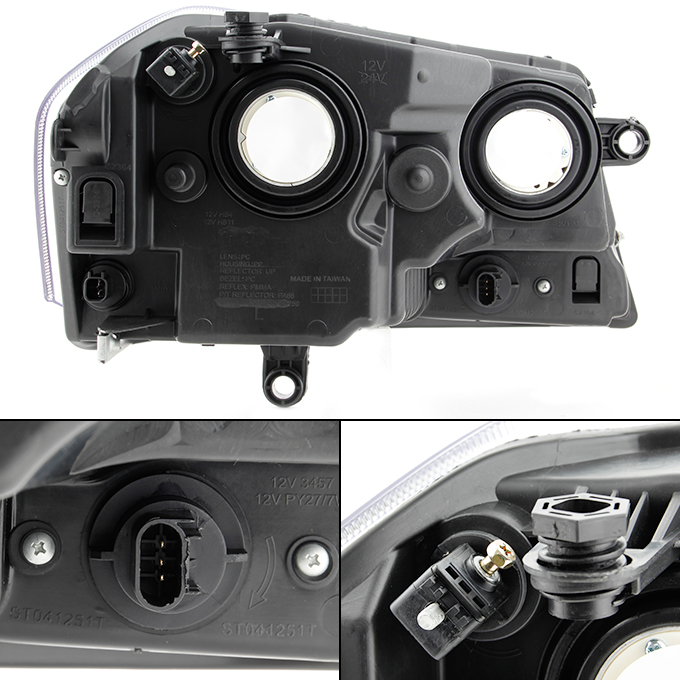 Fits 0814 Dodge Avenger Black Replacement Headlights Headlamps Left